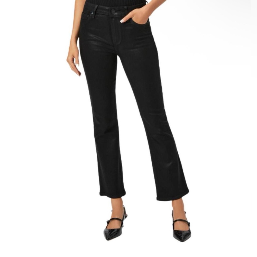 New PAIGE Claudine Lux Coated Black Fog Women’s 31 $249 retail